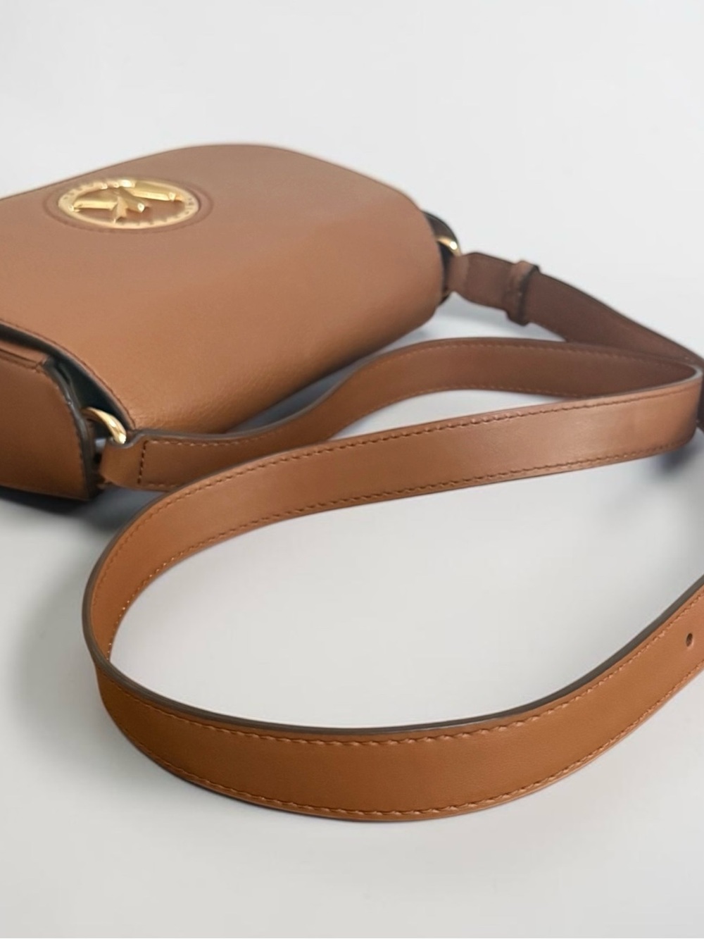 MICHAEL Michael Kors Samira Chestnut Brown Pebbled Leather MK Crossbody Bag! EUC - Picture 9 of 15